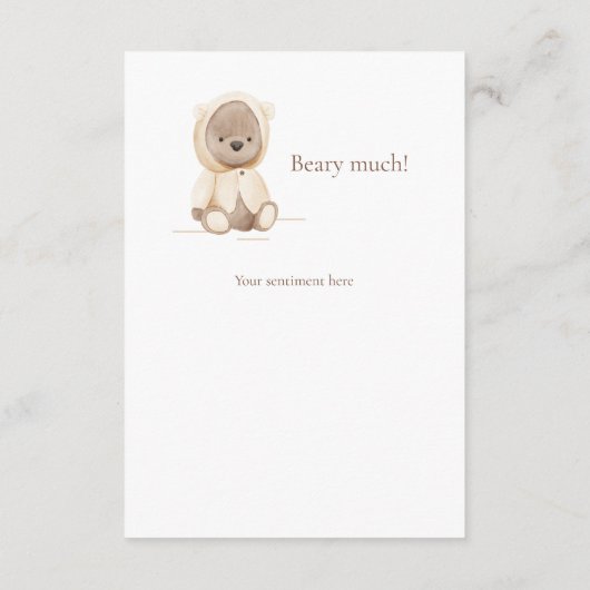 Niedlich Bear Watercolor Einfache Babydusche Dankeskarte (Rückseite)