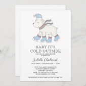 Niedlich Bear Winter Baby Dusche Einladung (Vorne/Hinten)