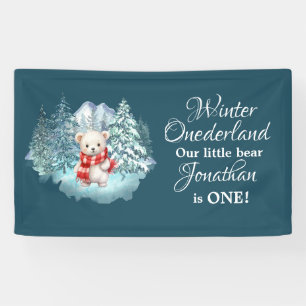 Niedlich Bear Winter Onederland 1. Geburtstag Part Banner