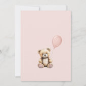 Niedlich Bearly Wait Baby Dusche Pink Boho Floral Einladung (Rückseite)