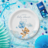 Niedlich Bearly Wait Blue Boy Baby Dusche Pappteller (Party)
