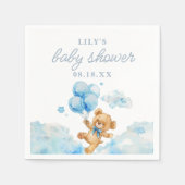 Niedlich Bearly Wait Blue Boy Baby Dusche Serviette (Vorderseite)