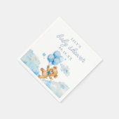 Niedlich Bearly Wait Blue Boy Baby Dusche Serviette (Ecke)
