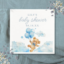 Niedlich Bearly Wait Blue Boy Baby Dusche Serviette