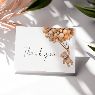 Niedlich Bearly Wait Teddy Balloon Dankeskarte