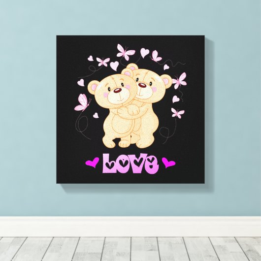 Niedlich Bears Canvas Print Leinwanddruck (Insitu (Holzboden))
