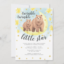 Niedlich Bears Gold Twinkle Little Star Baby Dusch Einladung