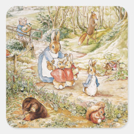 Niedlich Beatrix Potter Peter und Friends Quadratischer Aufkleber