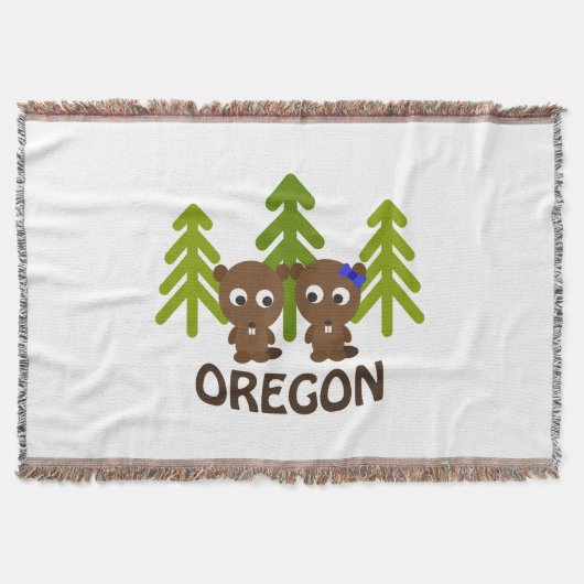 Niedlich Beaver Couple Oregon Decke (Vorderseite)