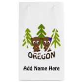 Niedlich Beaver Couple Oregon Kleine Geschenktüte (Rückseite)