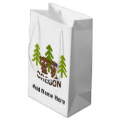 Niedlich Beaver Couple Oregon Kleine Geschenktüte (Rückseite Schrägansicht)