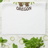 Niedlich Beaver Couple Oregon Küchentuch (Gefaltet)