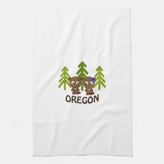 Niedlich Beaver Couple Oregon Küchentuch (Vertikal)