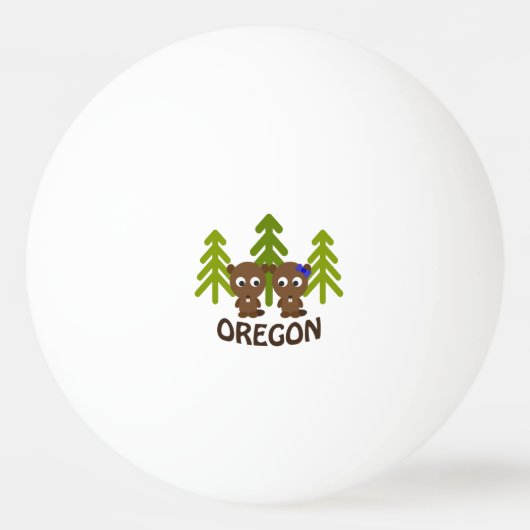 Niedlich Beaver Couple Oregon Tischtennisball (Vorderseite)