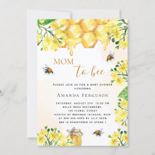 Niedlich Bee Baby Dusche gelbe Blüten Mama zu Bien Einladung
