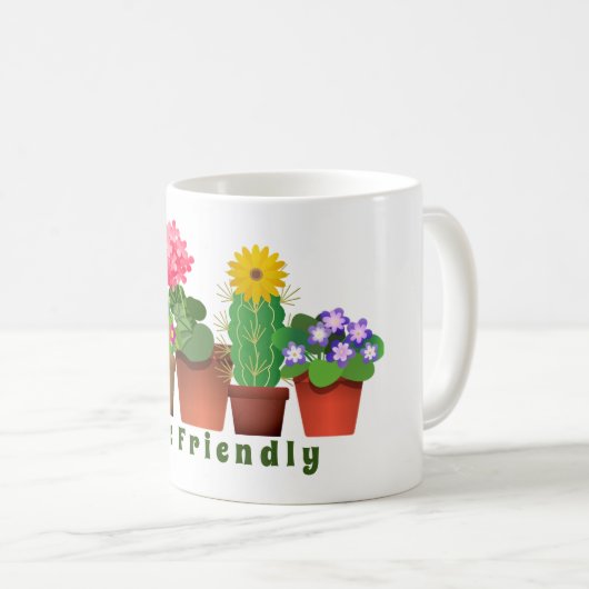 Niedlich Bee Friendly Cactus Flower Garden Kaffeetasse (VorderseiteRechts)