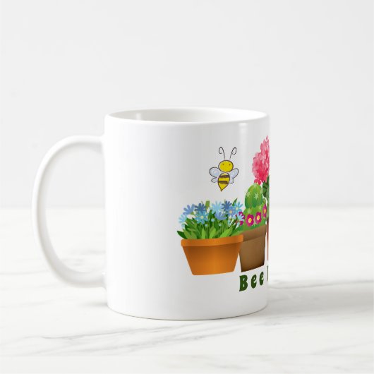 Niedlich Bee Friendly Cactus Flower Garden Kaffeetasse (Links)