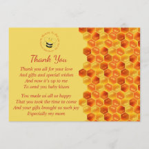 Niedlich Bee Themed Baby Dusche Vielen Dank