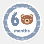 Niedlich Beer Baby Monthly Meilenstein Runder Aufkleber (Vorderseite)