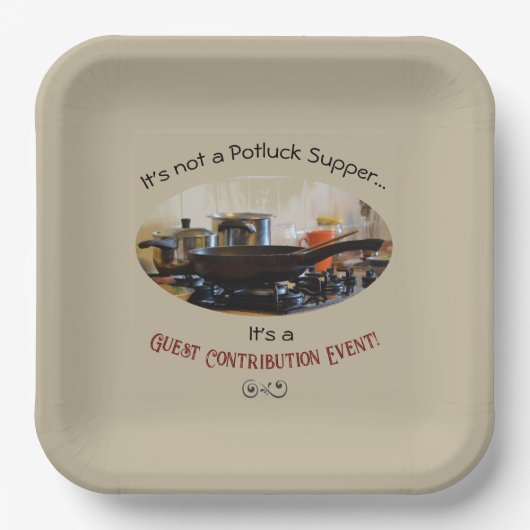 Niedlich Beige Potluck Supper Pappteller (Vorderseite)