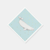 Niedlich Beluga Whale Illustration Blue Serviette (Ecke)