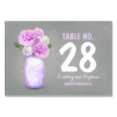 Niedlich bemalten Glaskeramik violett blühende Tis Tischnummer (Rückseite)