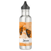 Niedlich benannte Orange Monarch Butterflies Edelstahlflasche (Links)