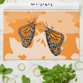 Niedlich benannte Orange Monarch Butterflies Geschirrtuch (Gefaltet)