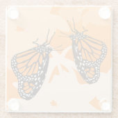 Niedlich benannte Orange Monarch Butterflies Glasuntersetzer (Rückseite)