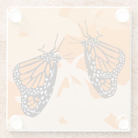 Niedlich benannte Orange Monarch Butterflies Glasuntersetzer (Rückseite)