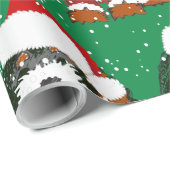 Niedlich Bernedoodle Hund Santa Paws Wrapping Pape Geschenkpapier (Rolleneckpunkt)