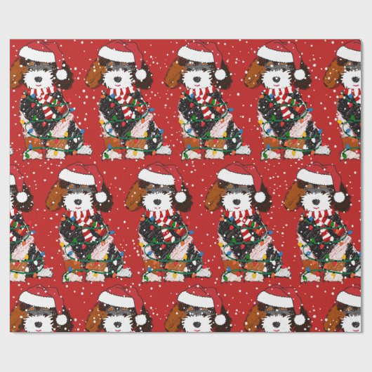 Niedlich Bernedoodle Mountain Hund Red Geschenkpapier (Flach)