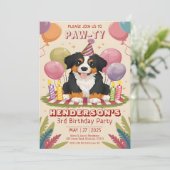 Niedlich Berner Puppy Party Bernese Dog Birthday Einladung (Stehend Vorderseite)