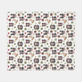 Niedlich Bernese Mountain Dog Weihnachten Fleecedecke (Vorderseite (Horizontal))
