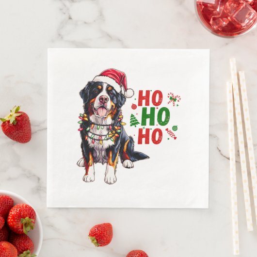 Niedlich Bernese Mountain Dog Weihnachtshund Xmas Serviette (Beispiel)