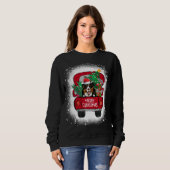 Niedlich Bernese Mountain Red Truck Merry Christma Sweatshirt (Vorne ganz)