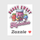 Niedlich Berries Jamming Sweet Melodies Aufkleber (Blatt)