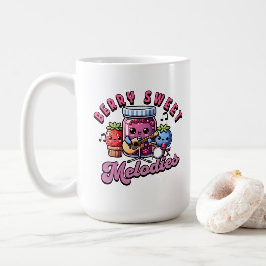 Niedlich Berries Jamming Sweet Melodies Kaffeetasse (Mit Donut)