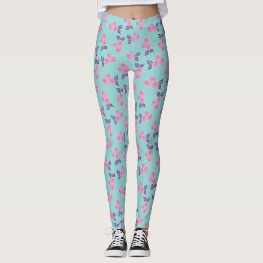 Niedlich Berries Muster Leggings (Vorderseite)