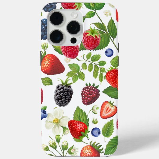 Niedlich Berry Collage Phone Case - Strawberry, Bl (Rückseite)