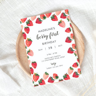 Niedlich Berry First Birthday Einladung