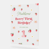 Niedlich Berry First Birthday Girls Strawberry Wil Acrylschild (Winkel)