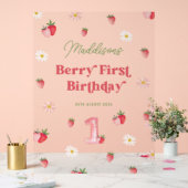 Niedlich Berry First Birthday Girls Strawberry Wil Acrylschild (Hochzeit)