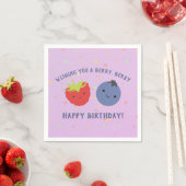 Niedlich Berry Happy Birthday Pun Kawaii Beeren Serviette (Beispiel)