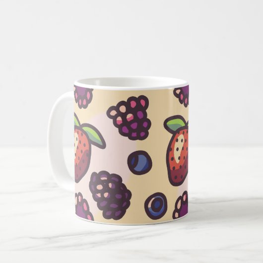 Niedlich Berry Pattern Kaffeetasse (Vorderseite Links)