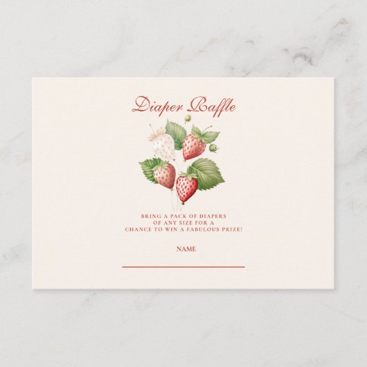 Niedlich Berry Sweet Baby Shower Diapper Raffle Begleitkarte (Vorderseite)