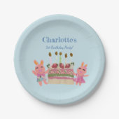 Niedlich Berry Sweet Bunny Blue Kindergeburtstag P Pappteller (Vorderseite)