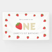 Niedlich Berry Sweet Minimal 1. Geburtstag Banner (Horizontal)