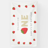 Niedlich Berry Sweet Minimal 1. Geburtstag Banner (Vertikal)