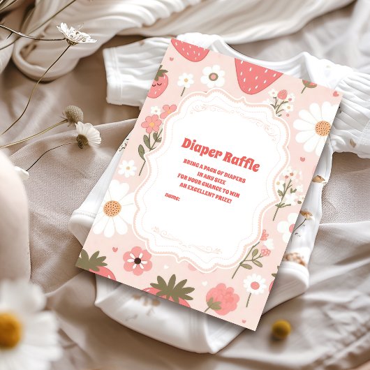 Niedlich Berry Sweet Pink Coquette Diapper Raffle Begleitkarte